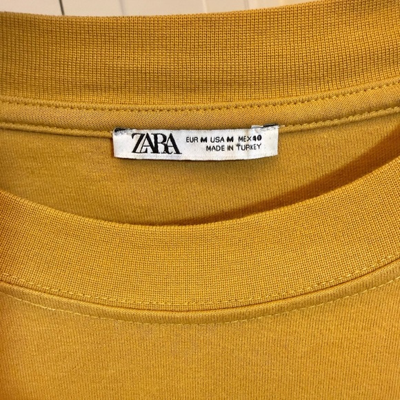 Zara Golden Yellow Crew Neck Top - Picture 3 of 3